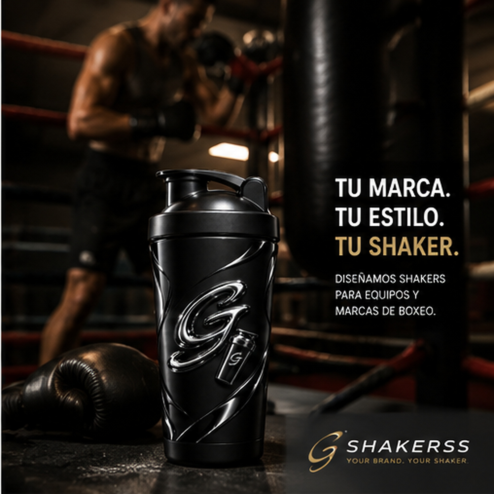 Shaker Gshakers personalizado para equipos y marcas de boxeo