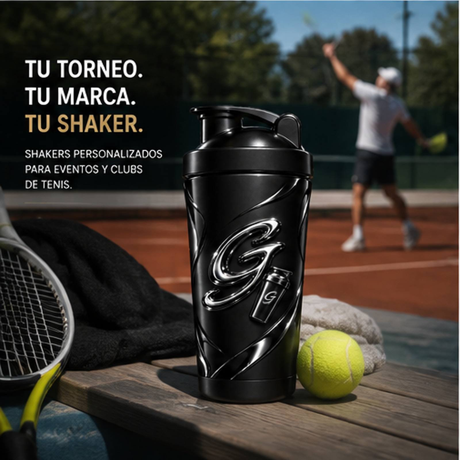 Shaker Gshakers personalizado para clubes y torneos de tenis